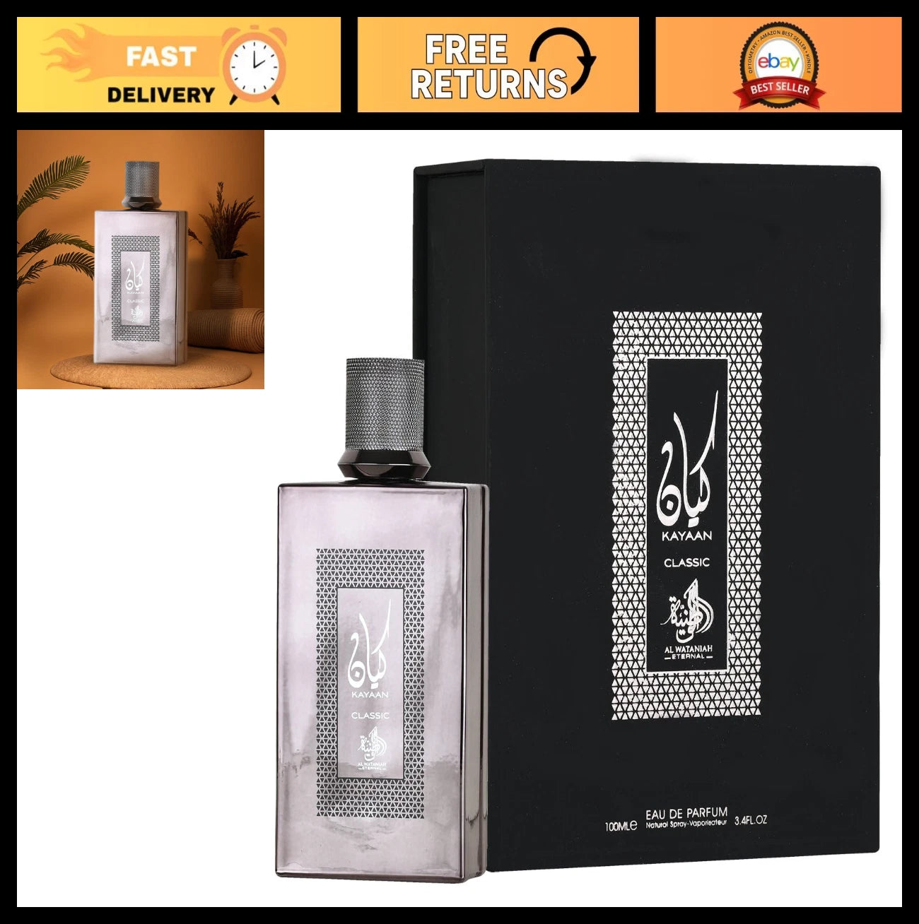 Kayaan Classic Perfume 100ml / 3.4 fl oz – Long Lasting Unisex Fragrance