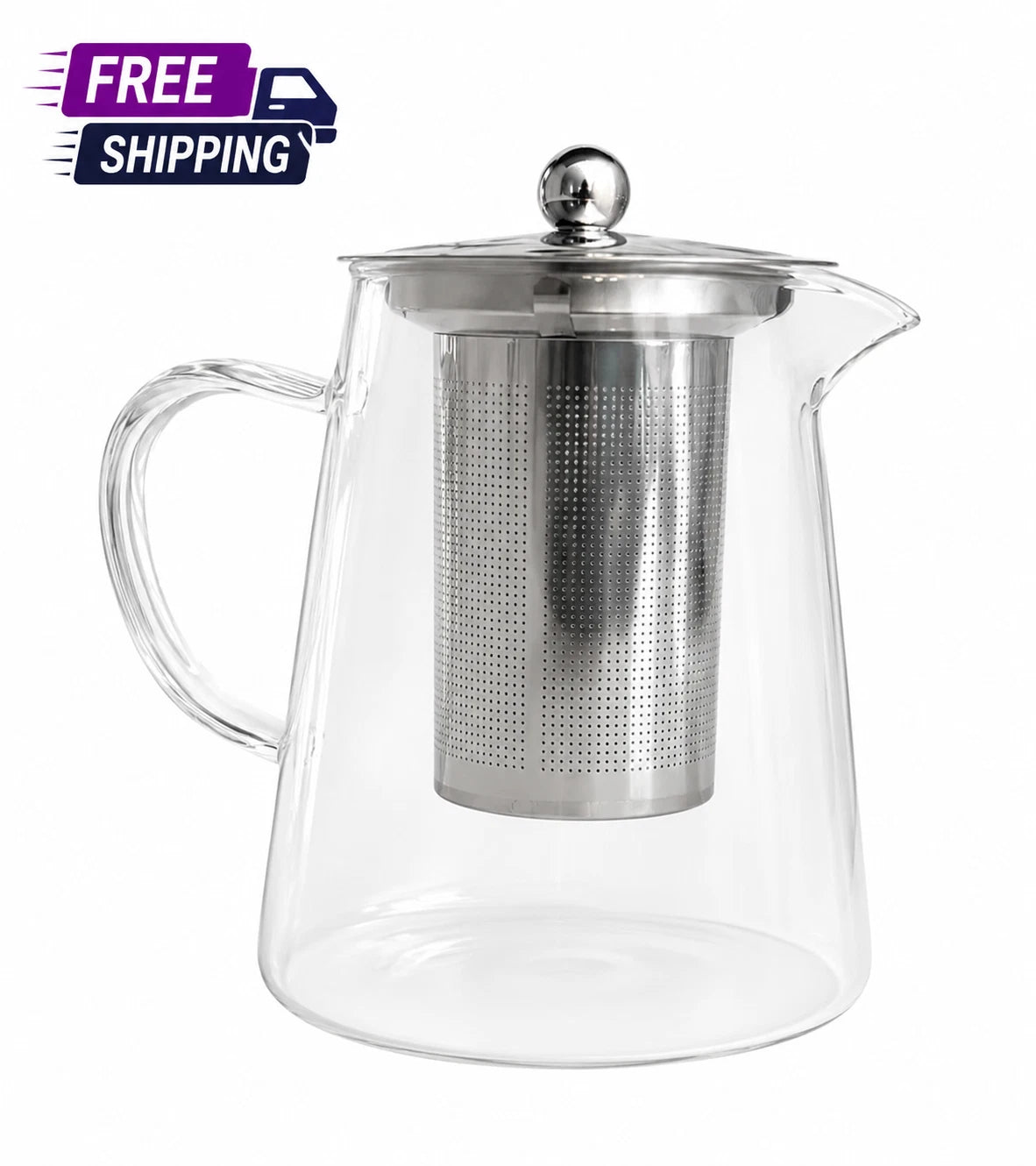 Clear Glass Teapot 32oz (950ml) with Stainless Steel Infuser & Lid